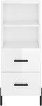 vidaXL - Dressoir - 34,5x34x90 - cm - bewerkt - hout - hoogglans - wit