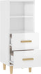 vidaXL - Dressoir - 34,5x34x90 - cm - bewerkt - hout - hoogglans - wit
