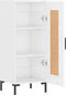vidaXL - Dressoir - 34,5x34x90 - cm - bewerkt - hout - hoogglans - wit