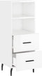 vidaXL - Dressoir - 34,5x34x90 - cm - bewerkt - hout - hoogglans - wit