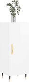 vidaXL - Dressoir - 34,5x34x90 - cm - bewerkt - hout - hoogglans - wit