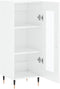 vidaXL - Dressoir - 34,5x34x90 - cm - bewerkt - hout - hoogglans - wit