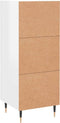 vidaXL - Dressoir - 34,5x34x90 - cm - bewerkt - hout - hoogglans - wit