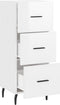vidaXL - Dressoir - 34,5x34x90 - cm - bewerkt - hout - hoogglans - wit