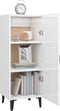 vidaXL - Dressoir - 34,5x34x90 - cm - bewerkt - hout - hoogglans - wit