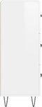 vidaXL - Dressoir - 34,5x34x90 - cm - bewerkt - hout - hoogglans - wit