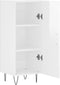 vidaXL - Dressoir - 34,5x34x90 - cm - bewerkt - hout - hoogglans - wit