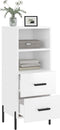 vidaXL - Dressoir - 34,5x34x90 - cm - bewerkt - hout - hoogglans - wit