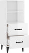 vidaXL - Dressoir - 34,5x34x90 - cm - bewerkt - hout - hoogglans - wit