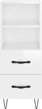 vidaXL - Dressoir - 34,5x34x90 - cm - bewerkt - hout - hoogglans - wit