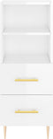 vidaXL - Dressoir - 34,5x34x90 - cm - bewerkt - hout - hoogglans - wit