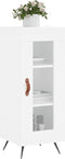 vidaXL - Dressoir - 34,5x34x90 - cm - bewerkt - hout - hoogglans - wit
