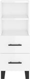 vidaXL - Dressoir - 34,5x34x90 - cm - bewerkt - hout - hoogglans - wit