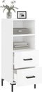 vidaXL - Dressoir - 34,5x34x90 - cm - bewerkt - hout - hoogglans - wit