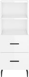 vidaXL - Dressoir - 34,5x34x90 - cm - bewerkt - hout - hoogglans - wit