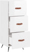 vidaXL - Dressoir - 34,5x34x90 - cm - bewerkt - hout - hoogglans - wit