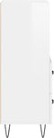 vidaXL - Dressoir - 34,5x34x90 - cm - bewerkt - hout - hoogglans - wit