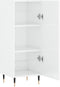 vidaXL - Dressoir - 34,5x34x90 - cm - bewerkt - hout - hoogglans - wit