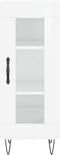 vidaXL - Dressoir - 34,5x34x90 - cm - bewerkt - hout - hoogglans - wit
