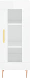 vidaXL - Dressoir - 34,5x34x90 - cm - bewerkt - hout - hoogglans - wit