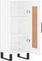 vidaXL - Dressoir - 34,5x34x90 - cm - bewerkt - hout - hoogglans - wit