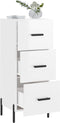vidaXL - Dressoir - 34,5x34x90 - cm - bewerkt - hout - hoogglans - wit