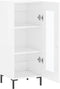 vidaXL - Dressoir - 34,5x34x90 - cm - bewerkt - hout - hoogglans - wit
