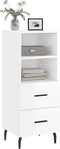 vidaXL - Dressoir - 34,5x34x90 - cm - bewerkt - hout - hoogglans - wit