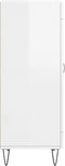 vidaXL - Dressoir - 34,5x34x90 - cm - bewerkt - hout - hoogglans - wit