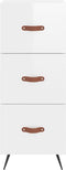 vidaXL - Dressoir - 34,5x34x90 - cm - bewerkt - hout - hoogglans - wit