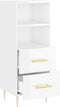 vidaXL - Dressoir - 34,5x34x90 - cm - bewerkt - hout - hoogglans - wit