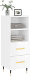 vidaXL - Dressoir - 34,5x34x90 - cm - bewerkt - hout - hoogglans - wit