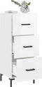 vidaXL - Dressoir - 34,5x34x90 - cm - bewerkt - hout - hoogglans - wit