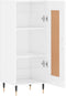vidaXL - Dressoir - 34,5x34x90 - cm - bewerkt - hout - hoogglans - wit