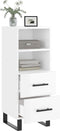 vidaXL - Dressoir - 34,5x34x90 - cm - bewerkt - hout - hoogglans - wit