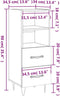 vidaXL - Dressoir - 34,5x34x90 - cm - bewerkt - hout - sonoma - eiken
