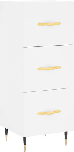vidaXL - Dressoir - 34,5x34x90 - cm - bewerkt - hout - wit