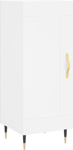 vidaXL - Dressoir - 34,5x34x90 - cm - bewerkt - hout - wit