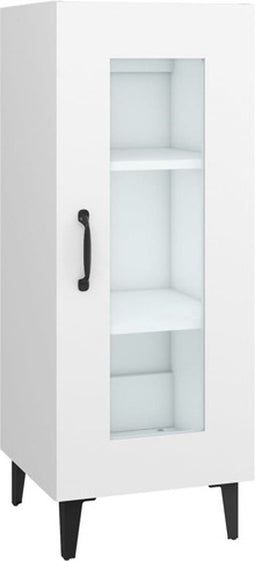 vidaXL - Dressoir - 34,5x34x90 - cm - bewerkt - hout - wit