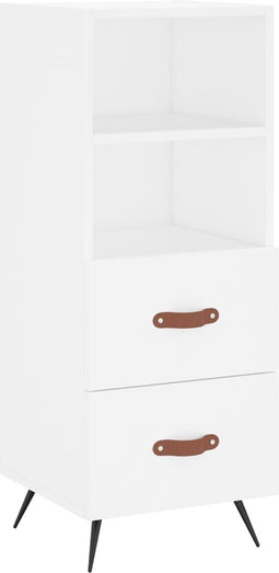 vidaXL - Dressoir - 34,5x34x90 - cm - bewerkt - hout - wit