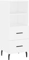vidaXL - Dressoir - 34,5x34x90 - cm - bewerkt - hout - wit