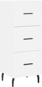 vidaXL - Dressoir - 34,5x34x90 - cm - bewerkt - hout - wit