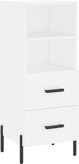 vidaXL - Dressoir - 34,5x34x90 - cm - bewerkt - hout - wit
