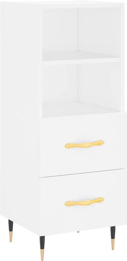 vidaXL - Dressoir - 34,5x34x90 - cm - bewerkt - hout - wit