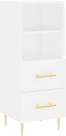 vidaXL - Dressoir - 34,5x34x90 - cm - bewerkt - hout - wit