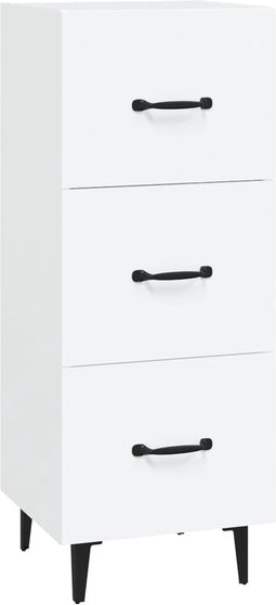 vidaXL - Dressoir - 34,5x34x90 - cm - bewerkt - hout - wit