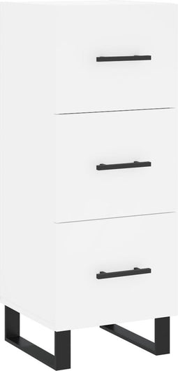 vidaXL - Dressoir - 34,5x34x90 - cm - bewerkt - hout - wit