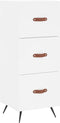vidaXL - Dressoir - 34,5x34x90 - cm - bewerkt - hout - wit