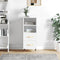 vidaXL - Dressoir - 34,5x34x90 - cm - bewerkt - hout - wit
