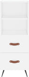 vidaXL - Dressoir - 34,5x34x90 - cm - bewerkt - hout - wit